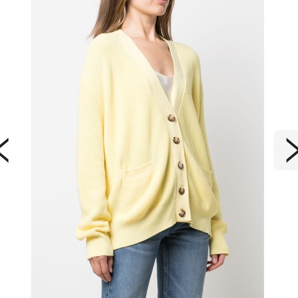 NEW! Re/Done cardigan 90’s oversized cardigan yellow 100% cotton … - Picture 5 of 11